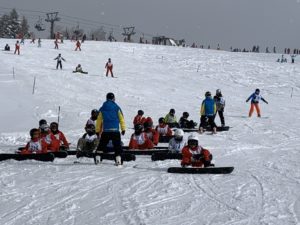 山の上の方で練習